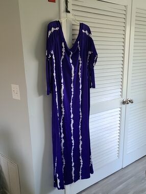 Purple & White Tie-Dye Maxi Dress